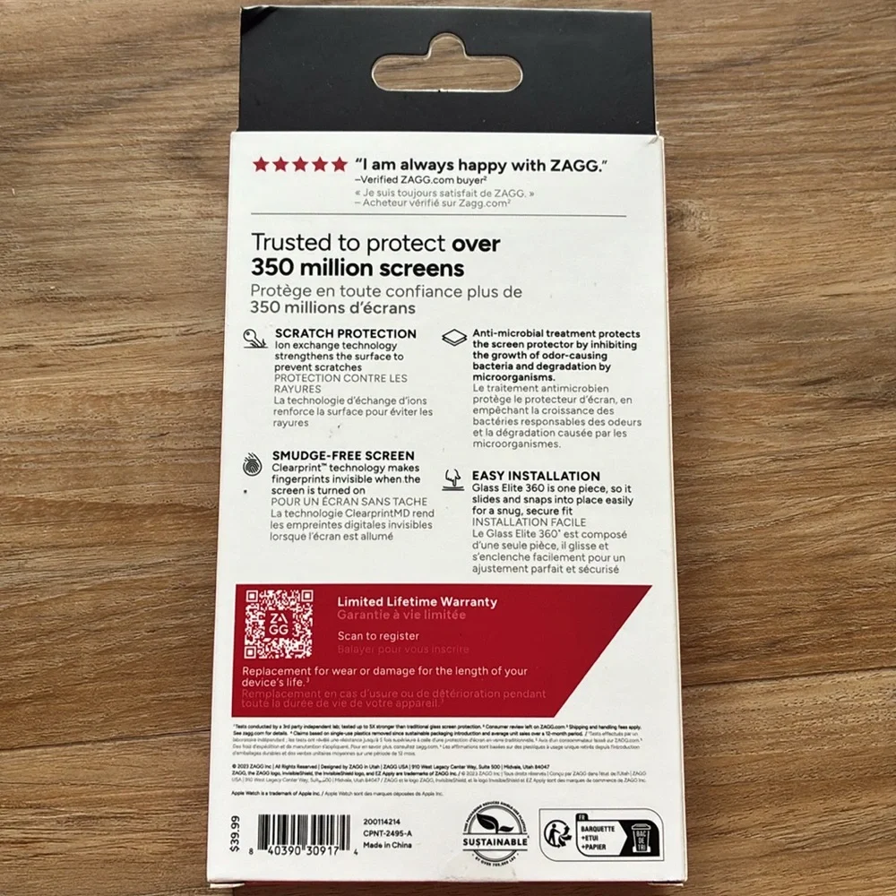 ZAGG Glass Elite 360 for Apple Watch